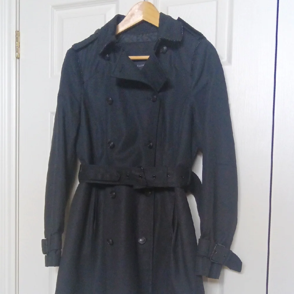 Ptp20" Zara Quilted Trench Coat In Black For Women - Picture 4 of 17